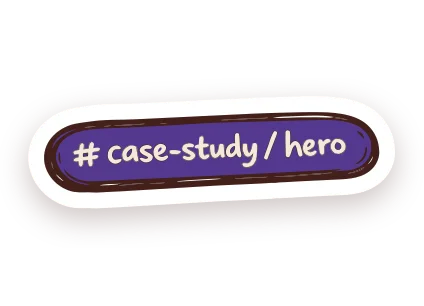 A lilac Figma frame tab named case-study / hero